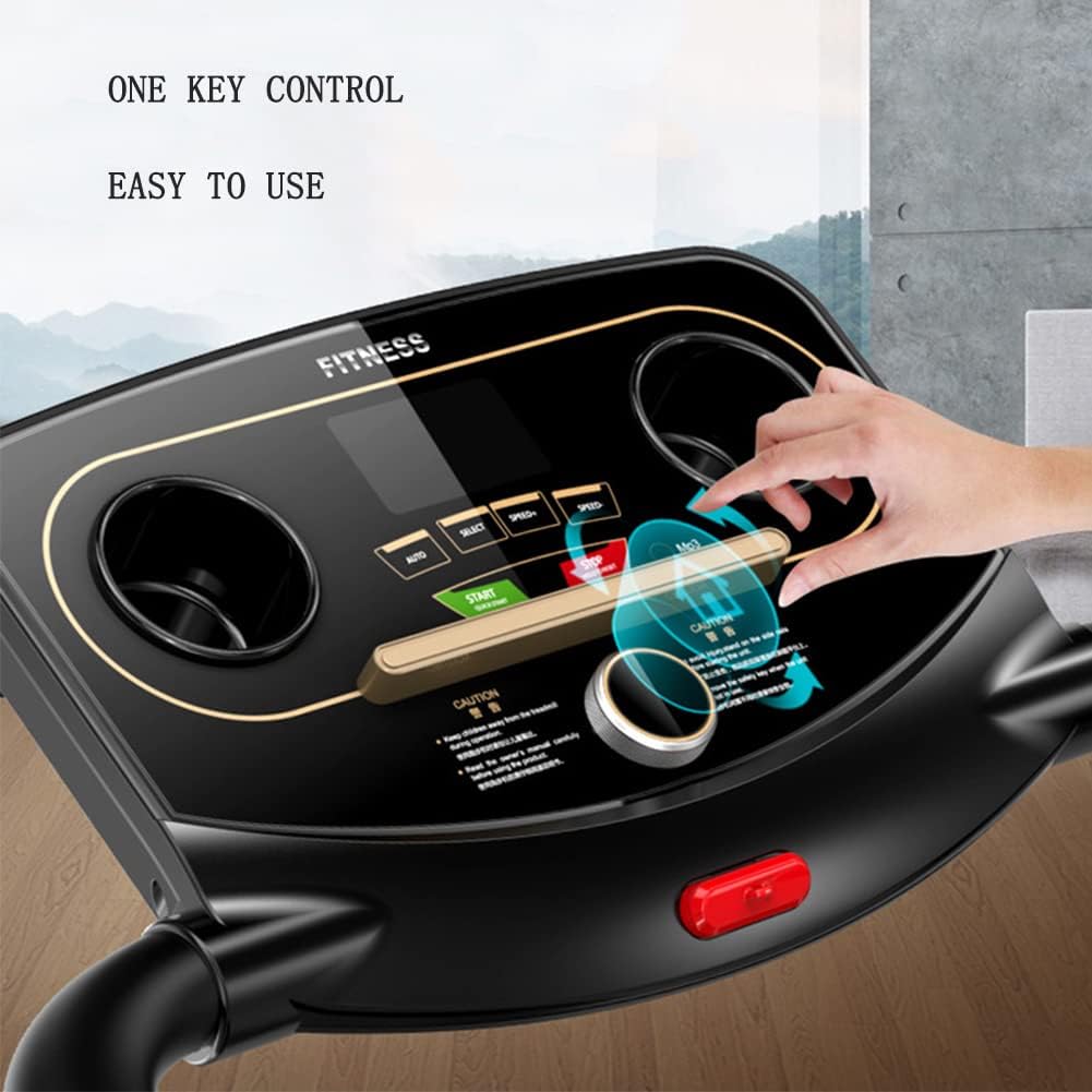 Folding Treadmill with Incline 2.0HP 12KM/H Electric Treadmill for Home Foldable, Bluetooth Music Cup Holder Heart Rate Sensor Walking Running Machine