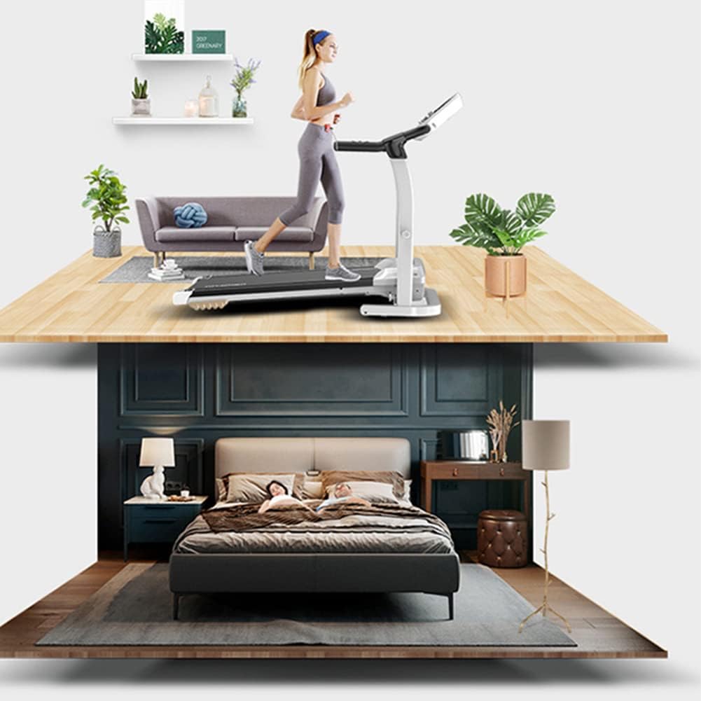 Folding Treadmill with Incline 2.0HP 12KM/H Electric Treadmill for Home Foldable, Bluetooth Music Cup Holder Heart Rate Sensor Walking Running Machine