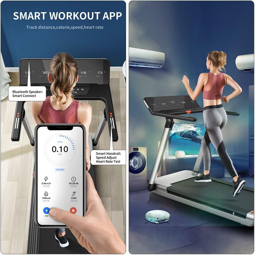 RHYTHM FUN Shock Absorbing Treadmill and Ab Roller with Knee Pad