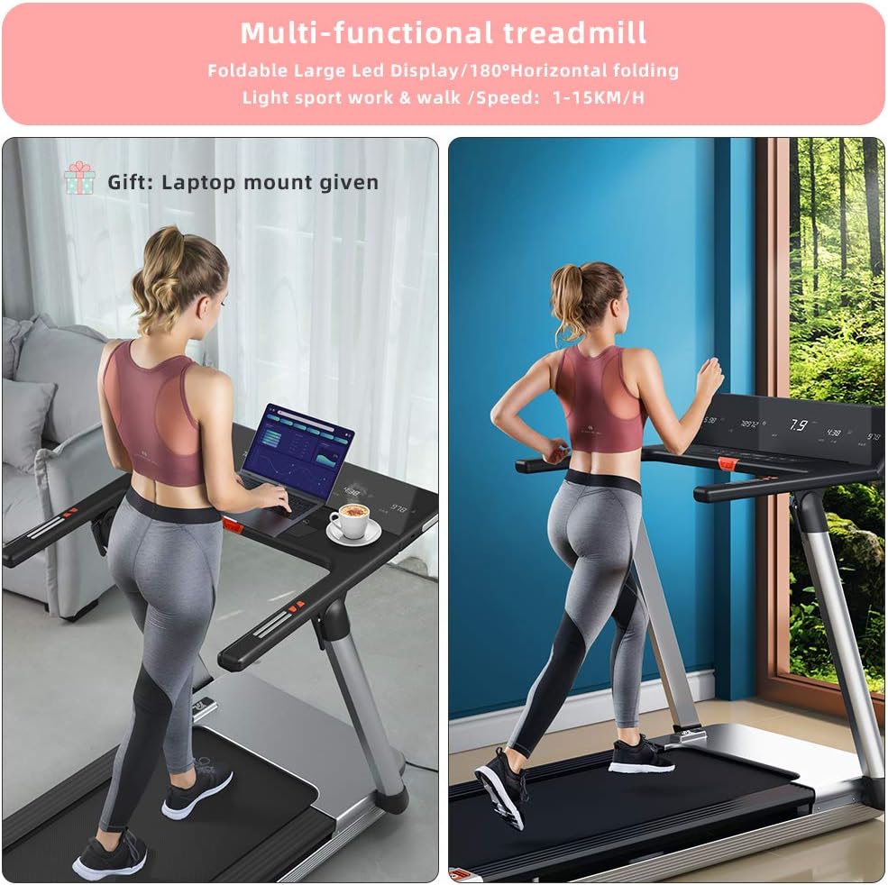 RHYTHM FUN Shock Absorbing Treadmill and Ab Roller with Knee Pad