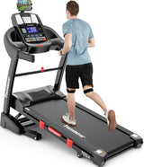 4.5HP Folding Treadmill, 15% Auto Incline 300 lbs Capacity Electric Treadmill with APP Control, Stereo Bluetooth, Armrest Button Heart Rate, Running Machine for Home Workout