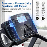 BORGUSI 15% Auto Incline Treadmill with 20" Wide Tread Belt, 350 LBS Capacity, 3.5 HP, Speeds Up to 10 MPH, Folding Treadmill with 15 Preset Programs LCD Display